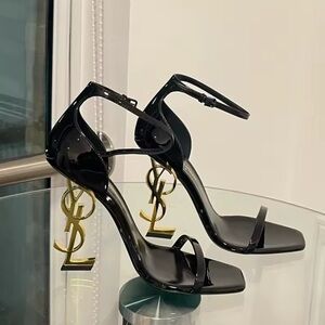 Black and Gold Designer Heels